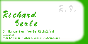 richard verle business card